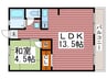 シティーハイム谷福 1LDKの間取り