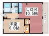 シティーハイム谷福 1LDKの間取り