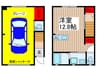 川越ガレージハウス 1Rの間取り