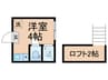 ソフィアリボン 1Rの間取り