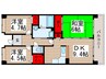 コ－ポレ－ト清瀬駅南３号棟 3DKの間取り