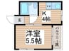 シャイン北小岩 1Kの間取り