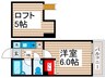 マリーナ　デル　レイ 1Kの間取り