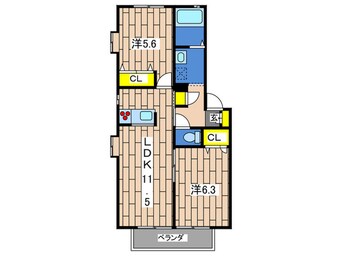 間取図 サンイ－ストＥ