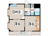 ラフォ－レ夢見 2DKの間取り
