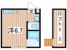 Ｙ＆Ｙ南林間 1Rの間取り