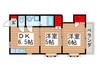 ベルメゾン富浜 2DKの間取り