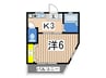コ－ポたき 1Kの間取り