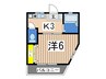 コ－ポたき 1Kの間取り