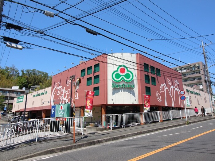 サントク高田店(スーパー)まで745m エバ－グリ－ン