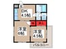 クレ－ルかわかみ 2DKの間取り