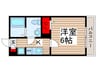 リベール薬園台 1Kの間取り