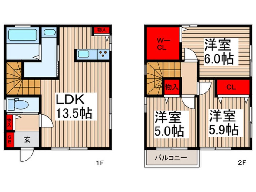 間取図 差間戸建て A