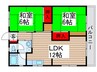 第一コーポ長谷川 2LDKの間取り