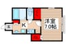 桜フラット市川 1Kの間取り