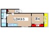 コンフォーティア蘇我 1LDKの間取り