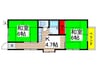 平田ハウス（1） 2Kの間取り
