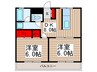 エレガンスシティ 2DKの間取り