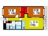ﾀｹﾉﾔﾊｲﾂ錦町 2LDKの間取り