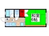 コ－ポユタカ 1Kの間取り