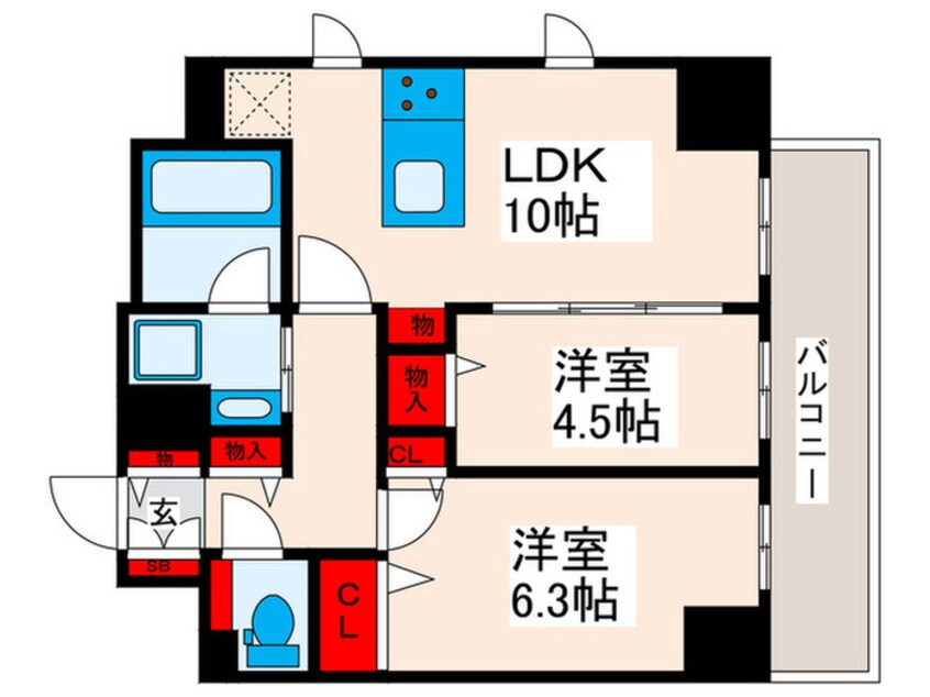 間取図 レフィールオーブ町屋駅前