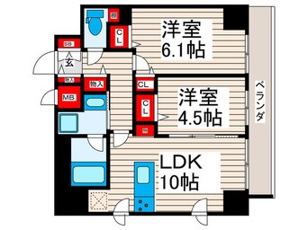 間取図 レフィールオーブ町屋駅前