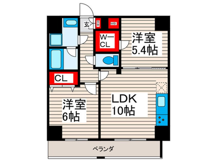 間取図 レフィールオーブ町屋駅前