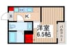 エトワール鶴ヶ島 1Kの間取り