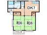 ハイツ鳥居戸 2 2DKの間取り
