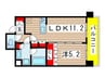 ヒューリックレジデンス千葉中央 1LDKの間取り
