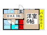 加賀ハイツＡ 1DKの間取り