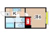 フォルビテッツァ松ヶ丘 1Kの間取り