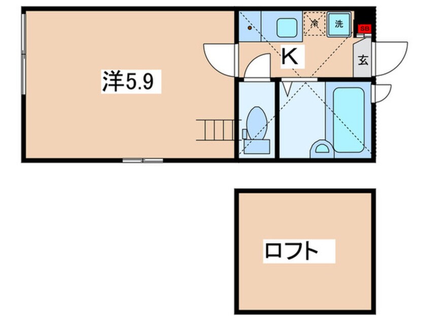 間取図 ｱﾌﾙｰｴﾝﾄﾗｲﾌ読売ランド前