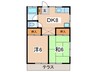 久保田コーポⅡ 2DKの間取り
