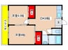 富士見コ－ポ 2DKの間取り