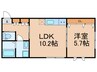 ラ　ポルト 1LDKの間取り