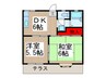 サイレント東野B 2DKの間取り