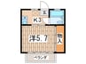 第１ﾌﾞﾙｰﾊｲﾂ 1Kの間取り