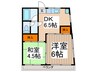 ハイム　ライジングサン 2DKの間取り