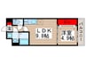コネクトパーク南初富 1LDKの間取り
