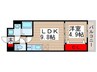 コネクトパーク南初富 1LDKの間取り