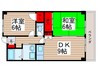 フローラル行徳 2DKの間取り