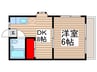 コーポ加納 1DKの間取り