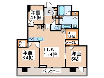 間取図 ｸﾞﾚｰｼｱﾀﾜｰｽﾞ海老名ｳｴｽﾄ(1106)