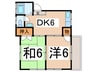 第３グリーンハイム 2DKの間取り