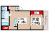 アンソレイユ大久保 1LDKの間取り