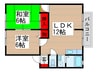 サンライフ梅郷Ｂ 2LDKの間取り
