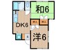 フラッツサザンウィンド 2DKの間取り