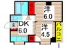 川口ビル 2DKの間取り