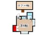 ノースパラシオン 1Rの間取り